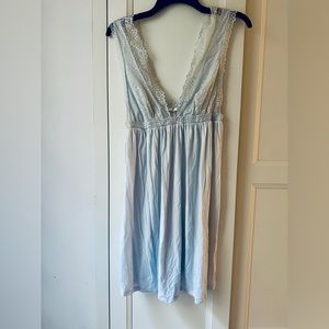Eberjey Lace and Modal Chemise NWOT in Pale Ice Blue L
